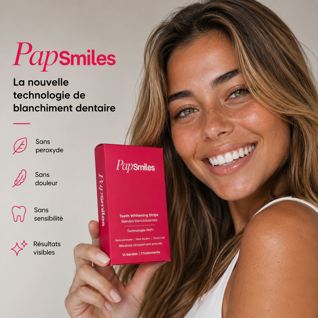 PAPSMILES® Bandes Blanchissantes PAP+ Sans Peroxyde