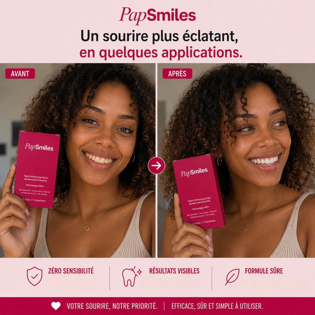 PAPSMILES® Bandes Blanchissantes PAP+ Sans Peroxyde