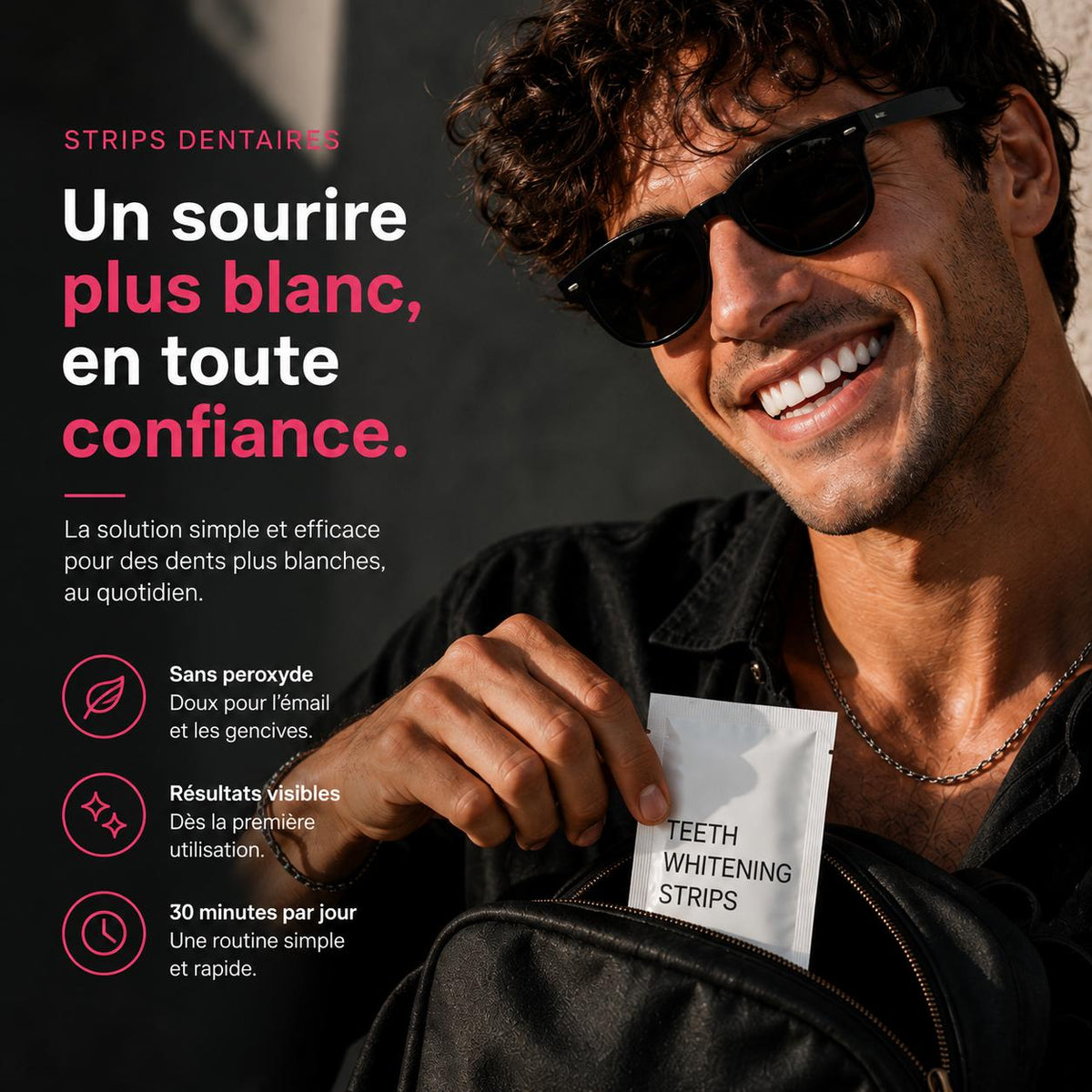 PAPSMILES® Bandes Blanchissantes PAP+ Sans Peroxyde