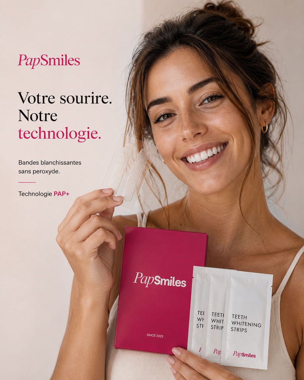 PAPSMILES® Bandes Blanchissantes PAP+ Sans Peroxyde