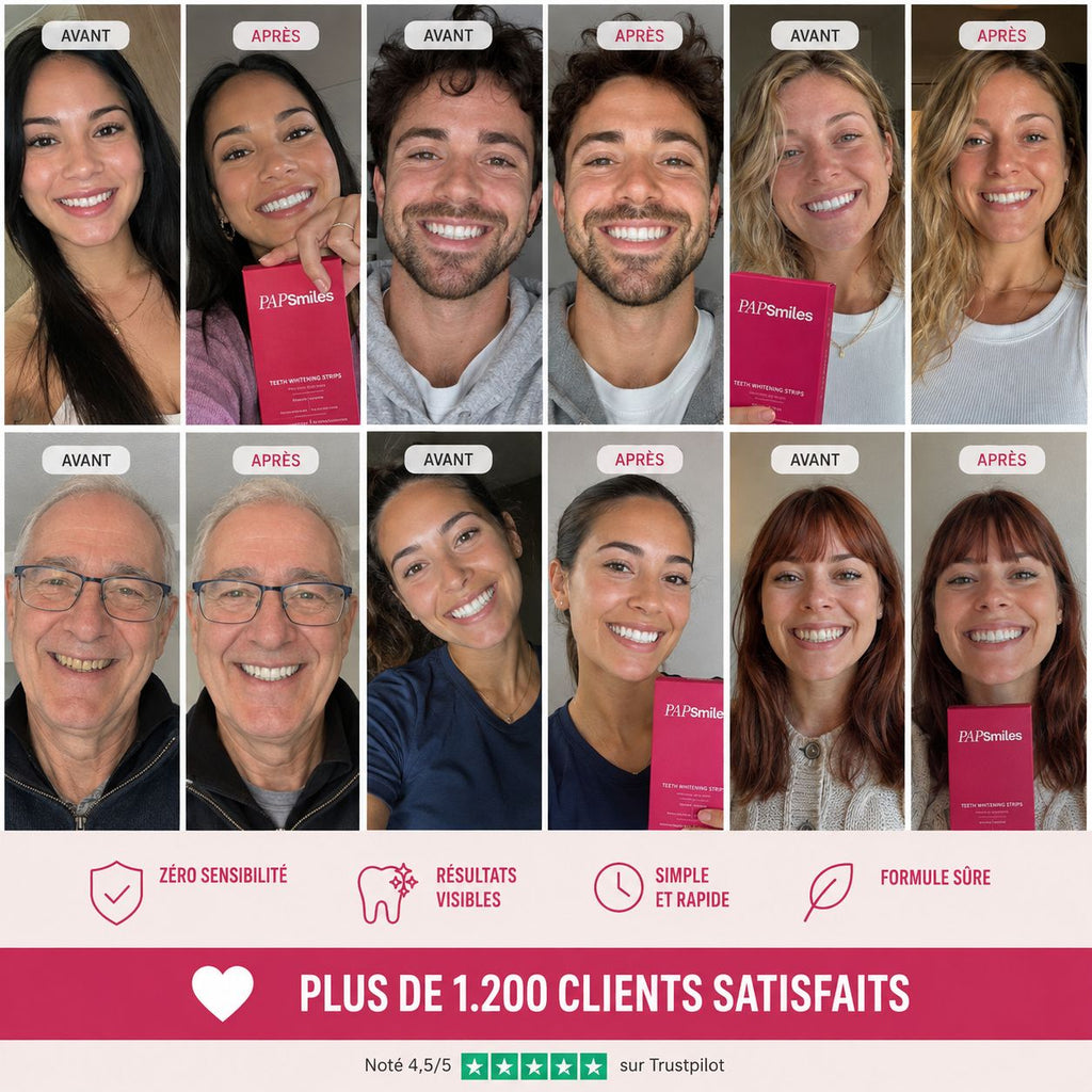 PAPSMILES® Bandes Blanchissantes PAP+ Sans Peroxyde
